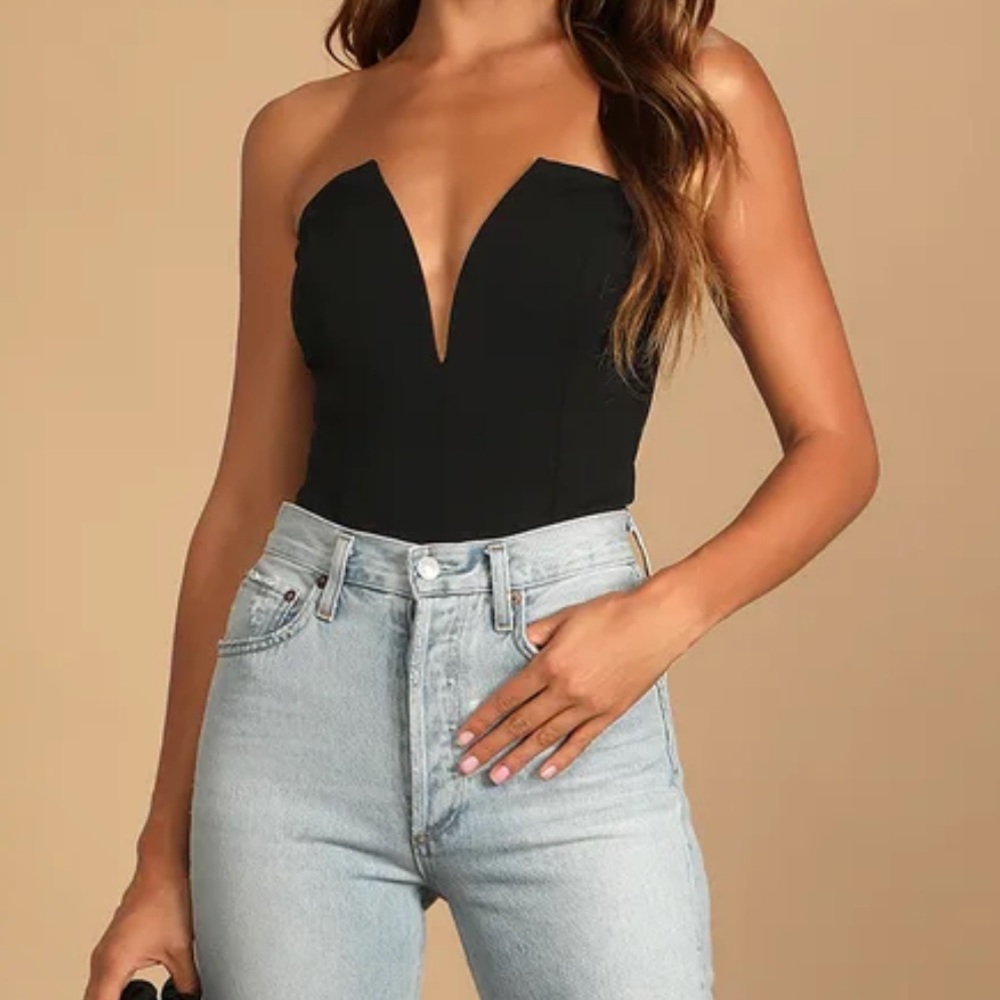 Lulus NWT Babe Alert strapless bodysuit